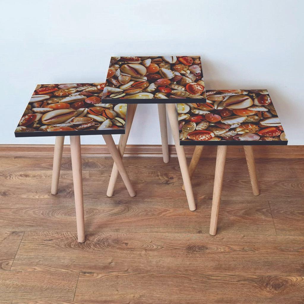 Hanah Home Set klub stočića 3Shp63, 3 komada, Šareni