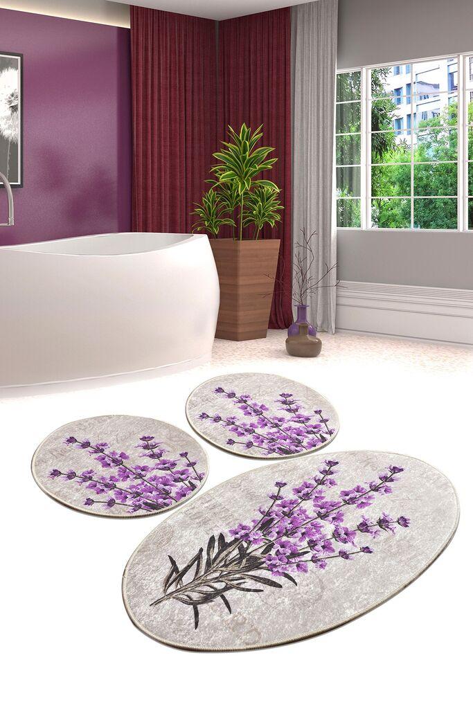 L'essentiel Maison Kupatilski otirač Lavender, 3 komada, Bež-ljubičasti
