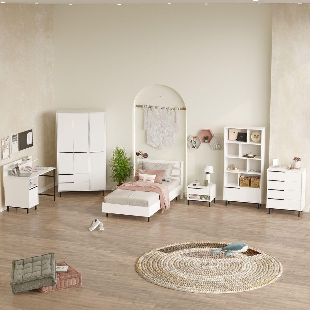 Hanah Home Komplet spavaća soba za tinejdžere ON26-W, Bela