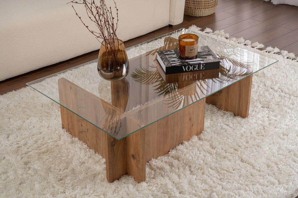Nordure Klub sto Flavio, 105x30x65cm, Braon
