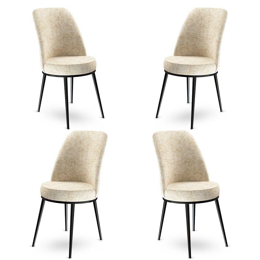 Hanah Home Set stolica Dexa, 45x89x42 cm, 4 komada, Krem-crne