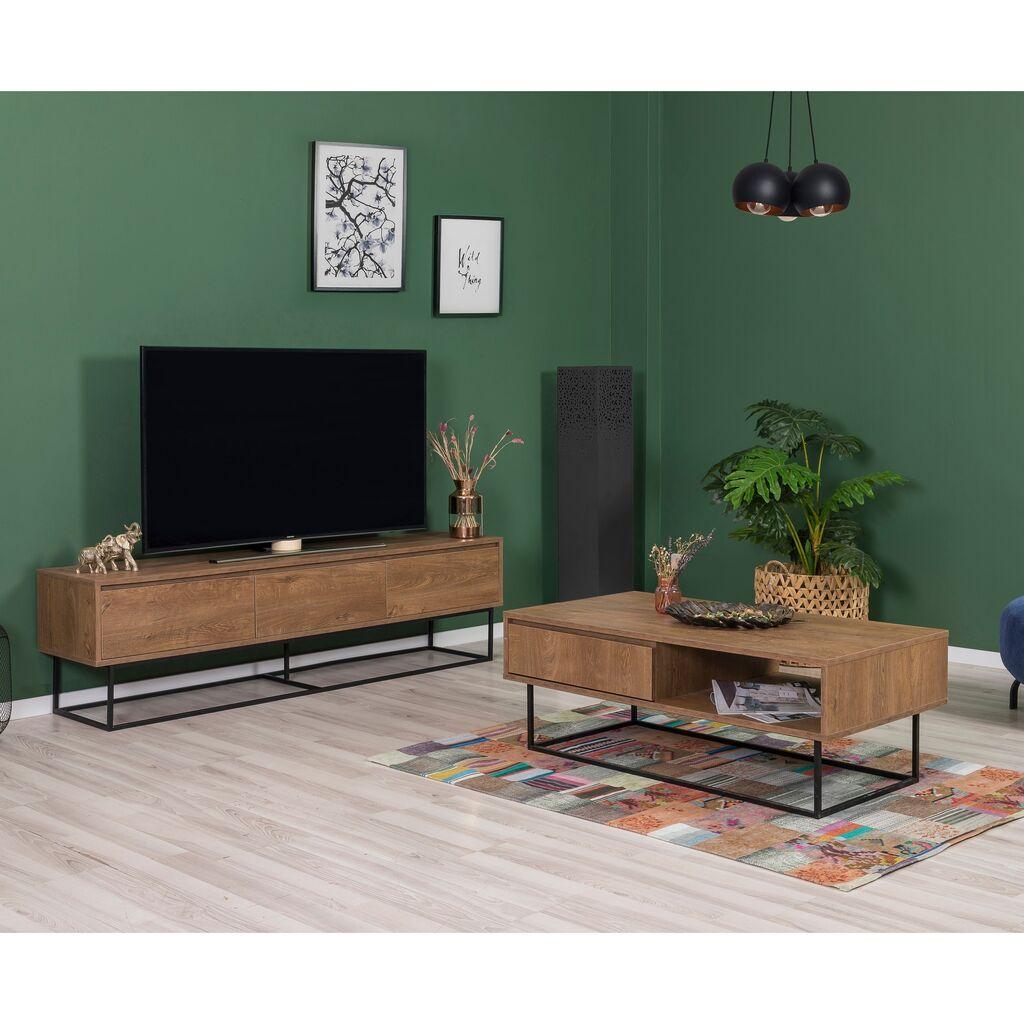 Hanah Home Set nameštaja za dnevnu sobu Laxus 21, Boje oraha