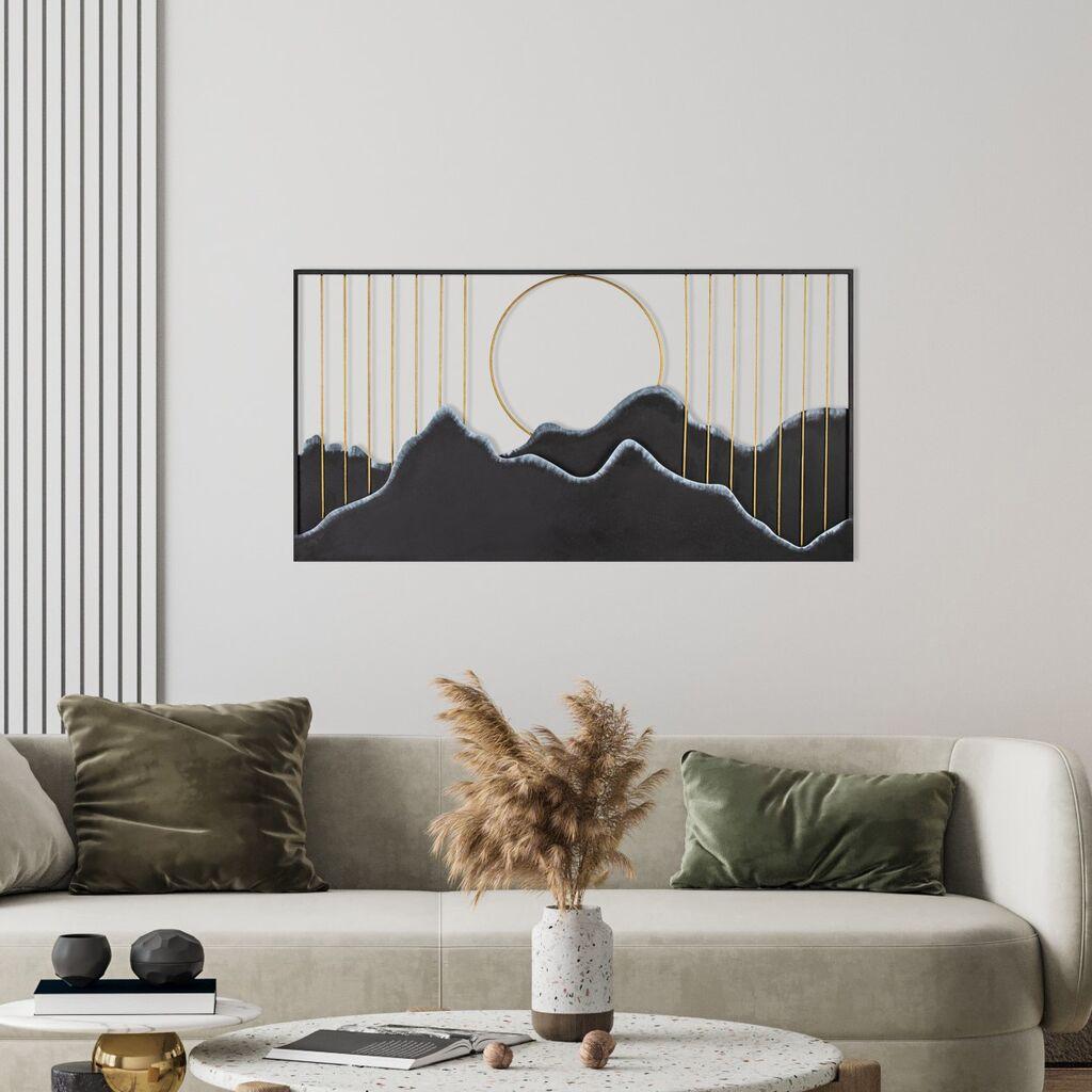 Wallity Zidna dekoracija Sagarmatha-1, 114x4x60 cm, Crno-zlatne boje