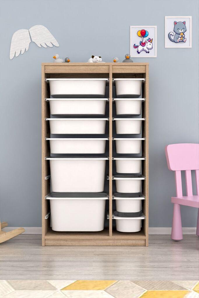 Hanah Home Višenamenska komoda Montana Xs 2D4N8U, 69 x112.2 x29.6 cm, Braon-bela