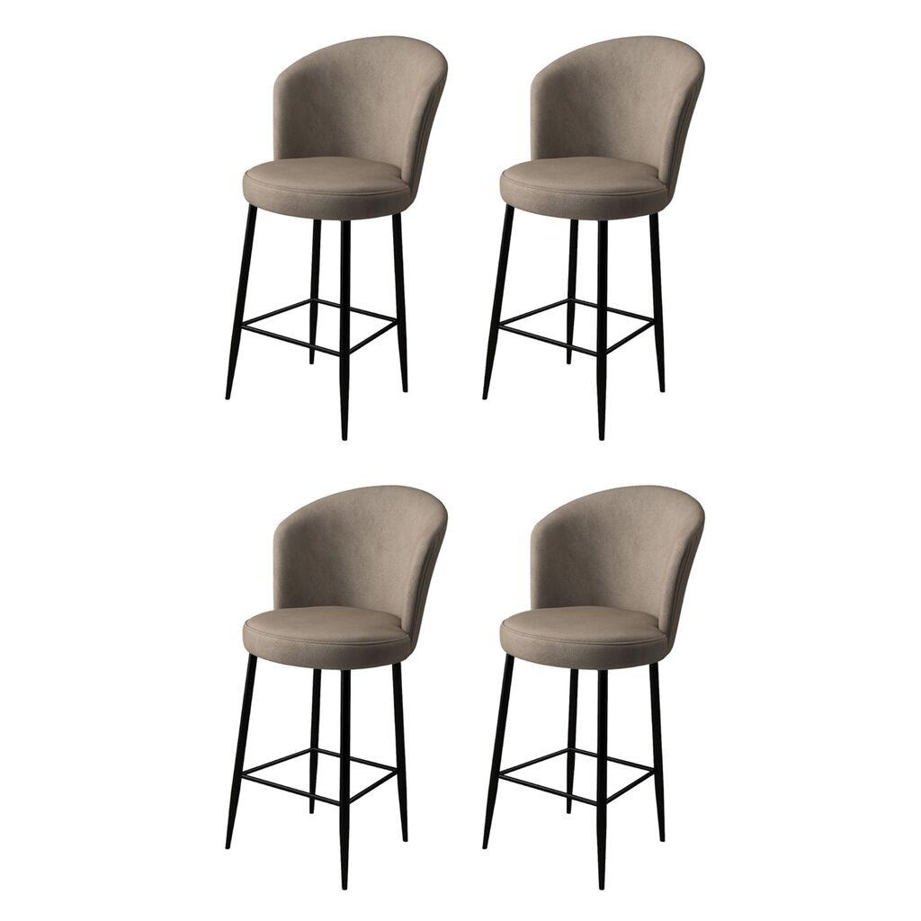 Hanah Home Set barskih stolica Alte, 4 komada, Bež-crni