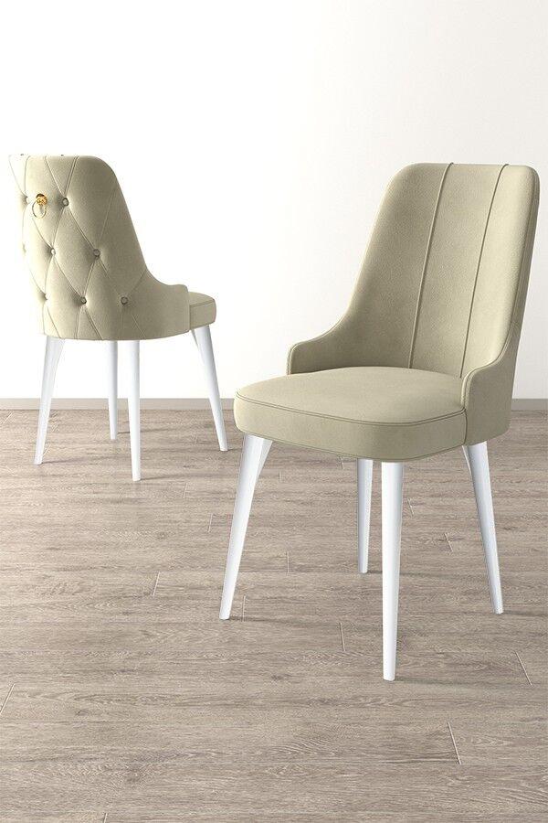 Hanah Home Set stolica Newa, 46x94x46 cm, 4 komada, Krem-bele