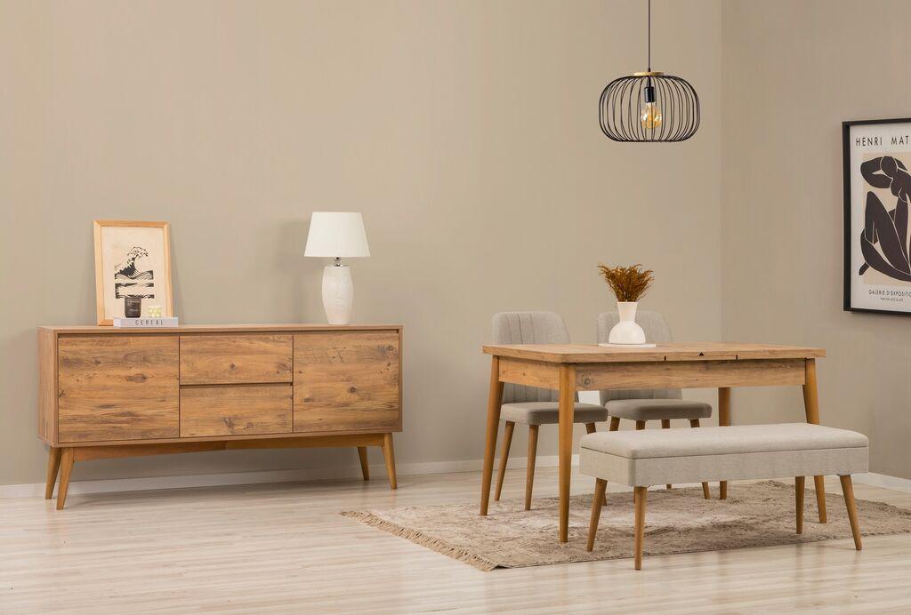 Hanah Home Trpezarijski set Vina 02 0900, Svetlosivi