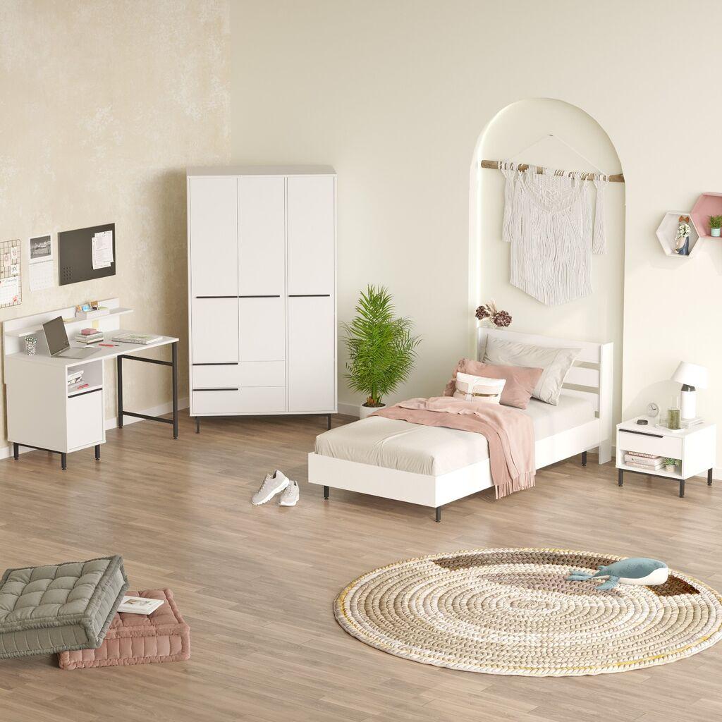 Hanah Home Komplet spavaća soba za tinejdžere ON24-W, Bela