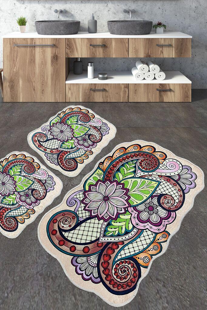 L'essentiel Maison Set 3 prostirke za kupatilo Šareni