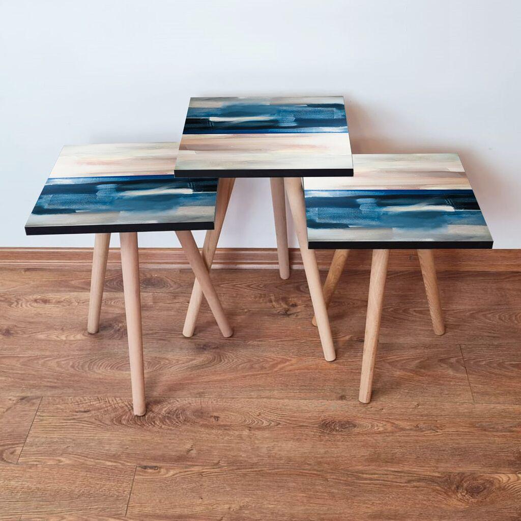 Hanah Home Set klub stočića 3Shp94, 3 komada, Šareni