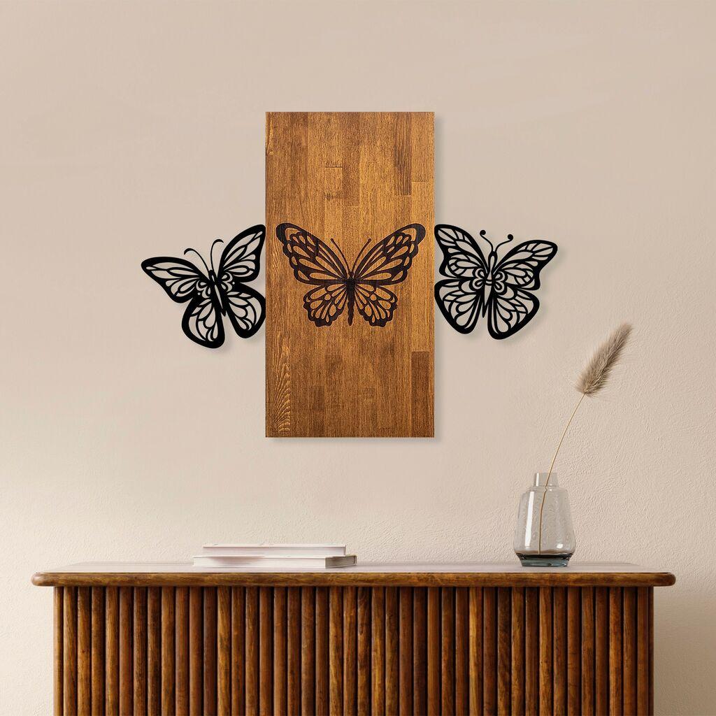 Wallity Zidna dekoracija Butterflies 2, 74 x 58 cm,  Smeđa