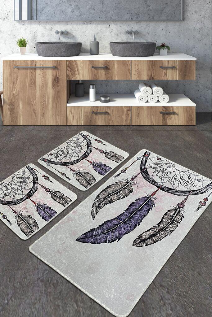 L'essentiel Maison Set 3 prostirke za kupatilo Šareni