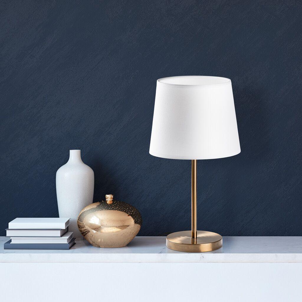 Opviq Stona lampa 5101, 21x21x39 cm, IP20, Zlatno-bele boje