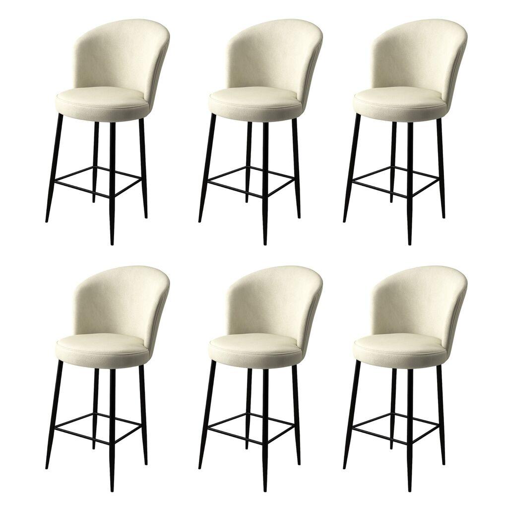 Hanah Home Set barskih stolica Fora, 6 komada, Krem-crni