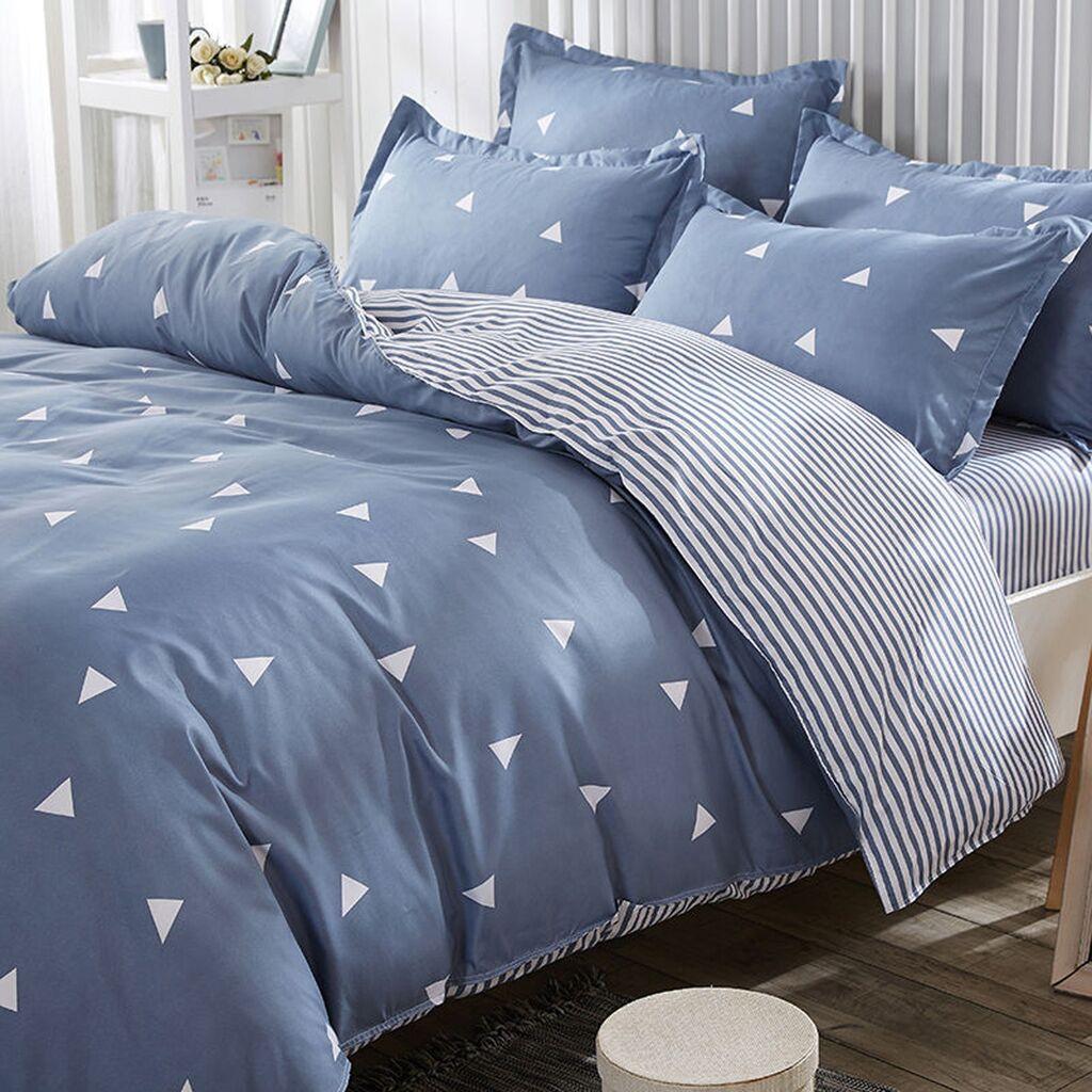 L'essentiel Maison Set Double posteljine Ucgen, 200x220cm, Teget