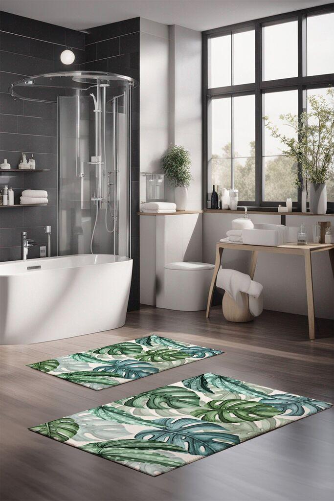 L'essentiel Maison Set prostirki za kupatilo CT-5327, 2 Komada, Zelena