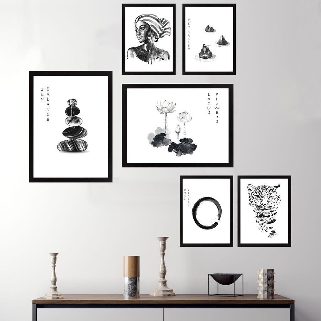 Wallity Dekorativna slika SET_015, 24x44cm, 6 delova