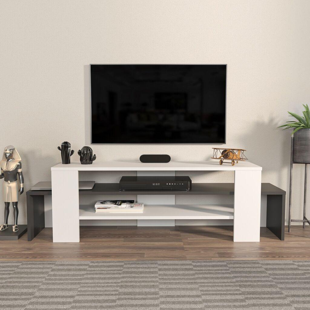 Hanah Home TV Komoda Lenora, 150x45x35 cm, Belo-Antracit