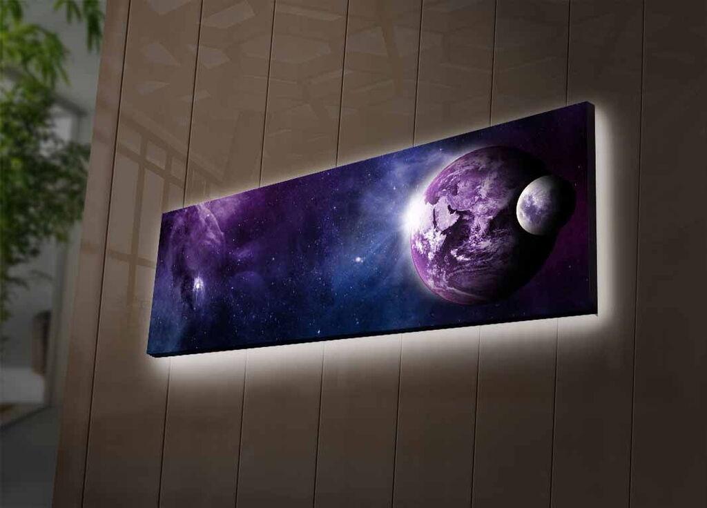 Wallity Slika na platnu sa LED osvetljenjem 30x90cm