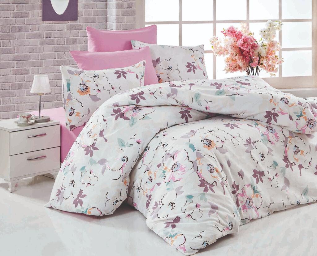 L'Essentiel Maison Ranforce posteljina Ela, 200x220cm, Belo-roze