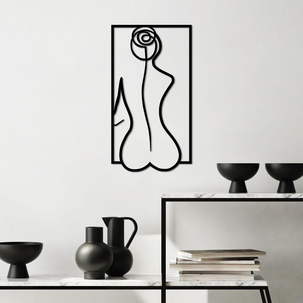 Wallity Zidna dekoracija Rose Silhouette-M, 50x27cm, Crna