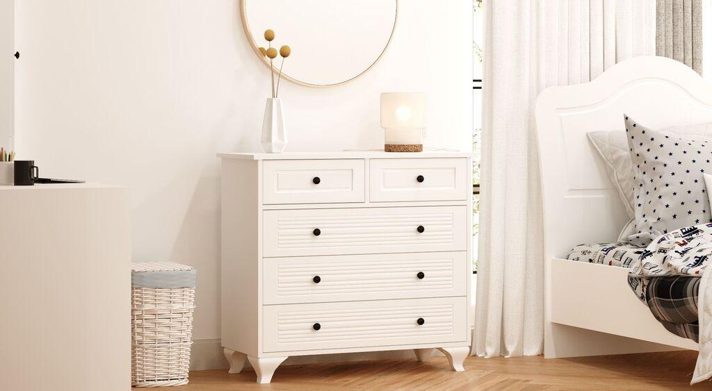 Hanah Home Komoda Rb-119, 90x86x40 cm, Bela