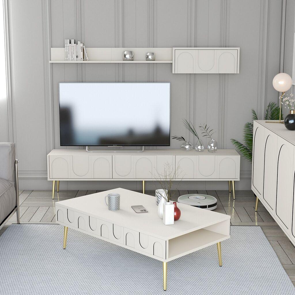 Hanah Home Set TV komoda i klub sto Lyon 3, 4 komada, Krem