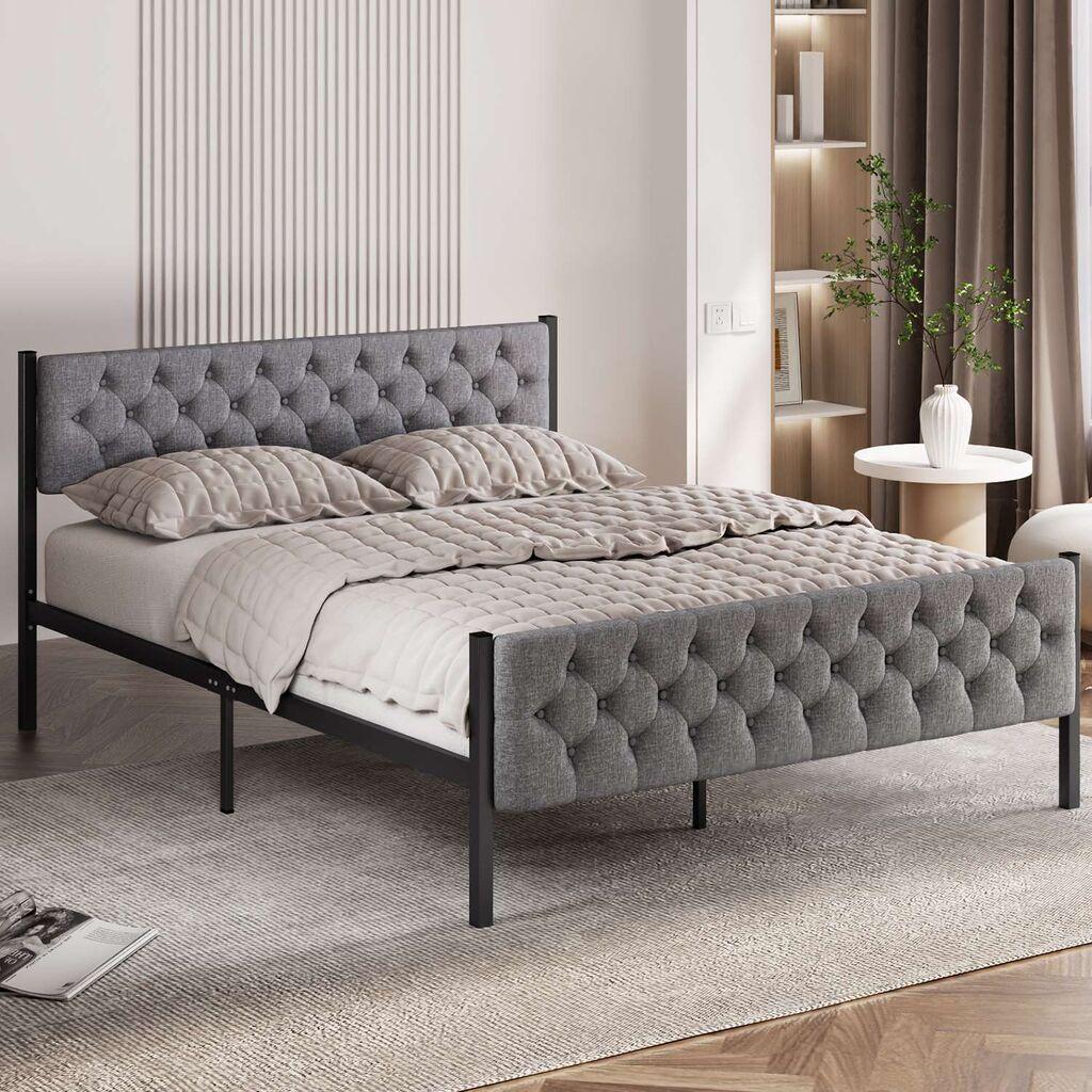 Hanah Home Francuski ležaj Stil, 140x88x190 cm, Sivi