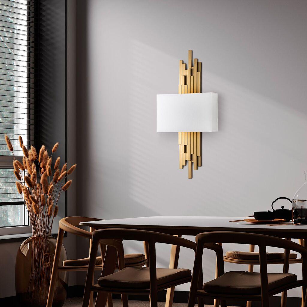 Opviq Zidna lampa Axis-15111, 35x75x10cm, IP20, Zlatno-bela boje