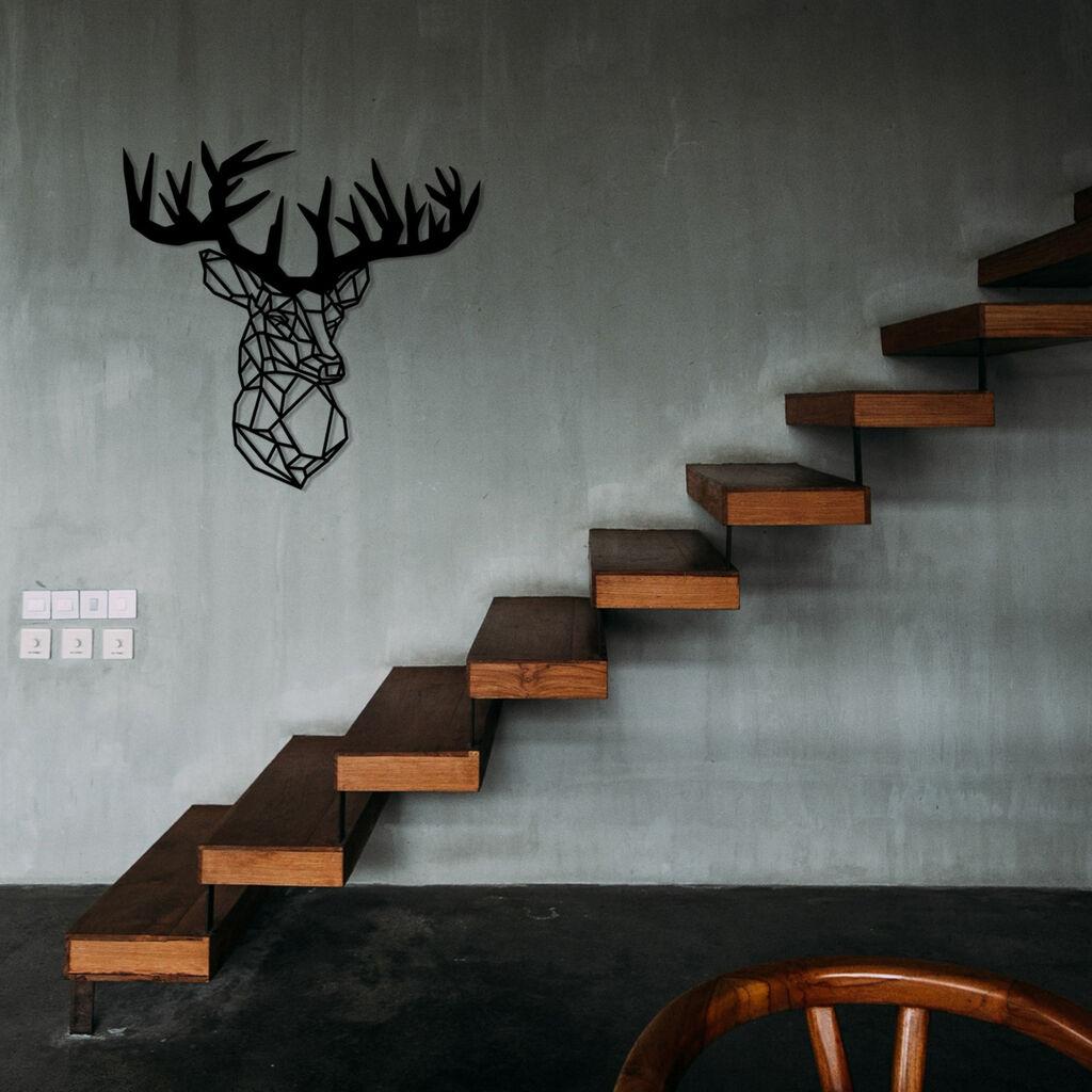 Wallity Zidna dekoracija Deer, 50x49 cm, 1.2mm, Crna