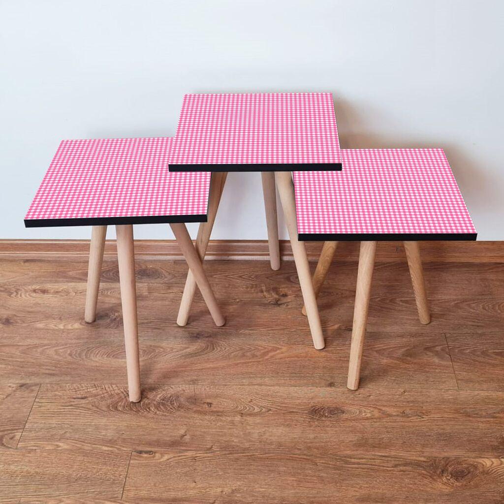 Hanah Home Set klub stočića 3Shp240, 3 komada, Šareni