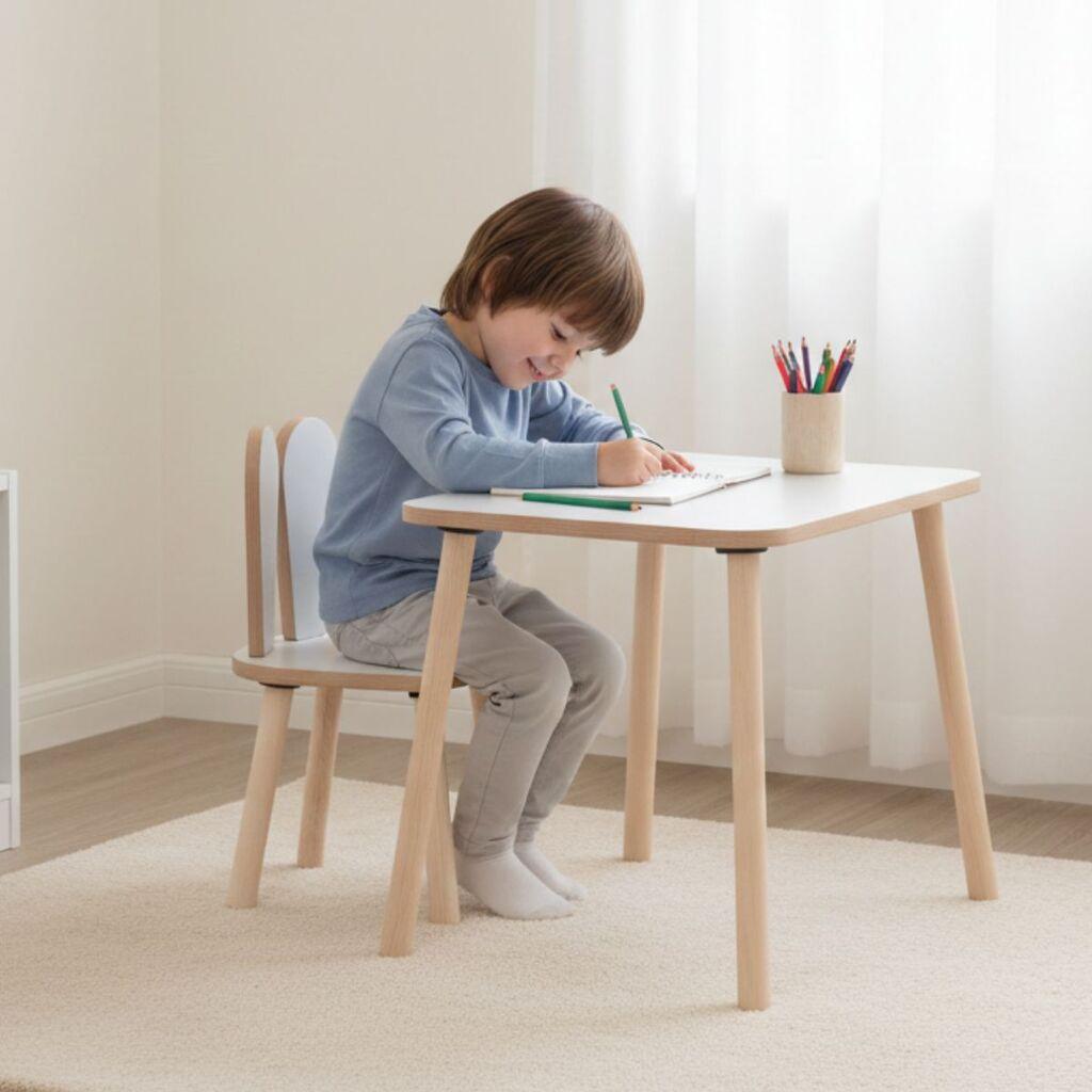 Hanah Home Set dečiji sto i stolice Bunny, Beli