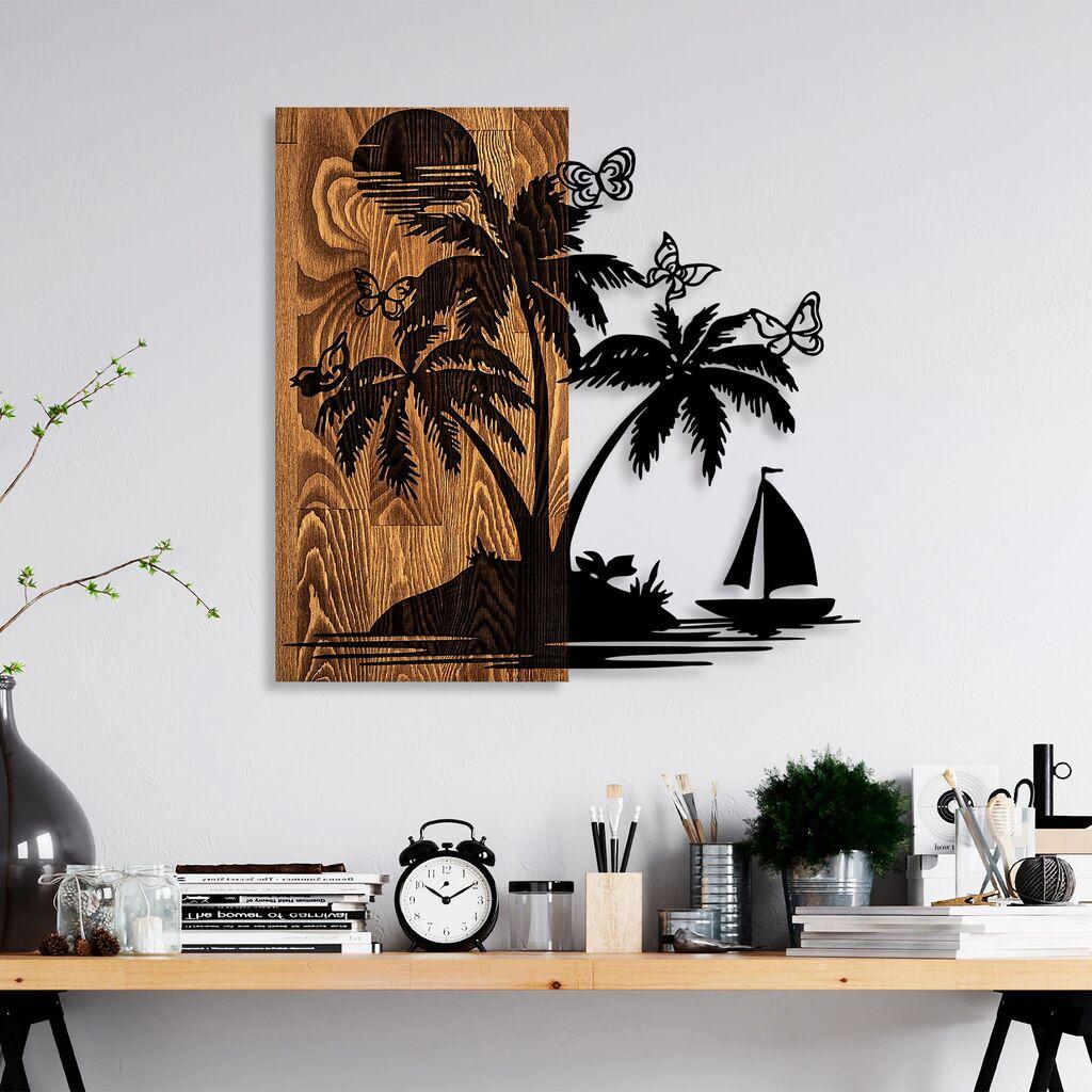 Wallity Zidna dekoracija Holiday Island, 57 x 58 cm,  Smeđa