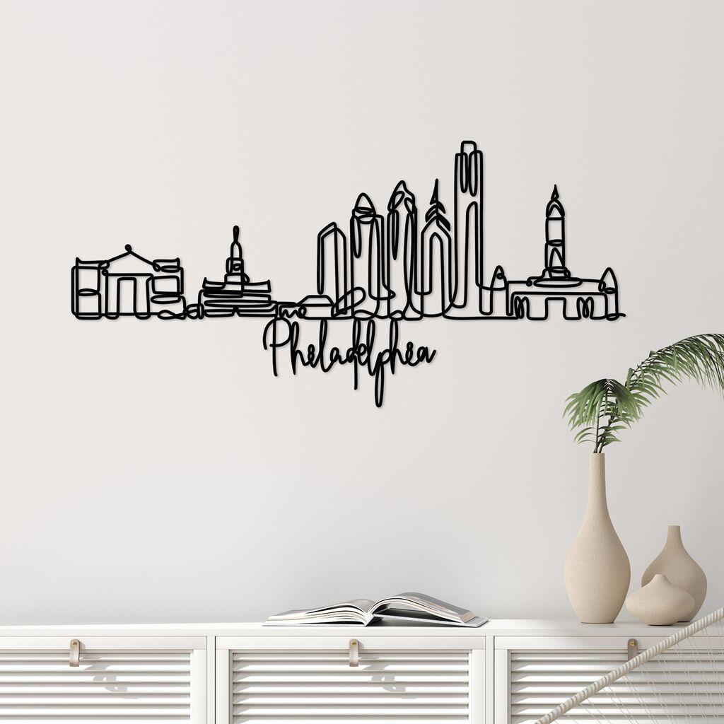 Wallity Zidna dekoracija Philadelphia, 120 x 57 x 1,5 cm,  Crna