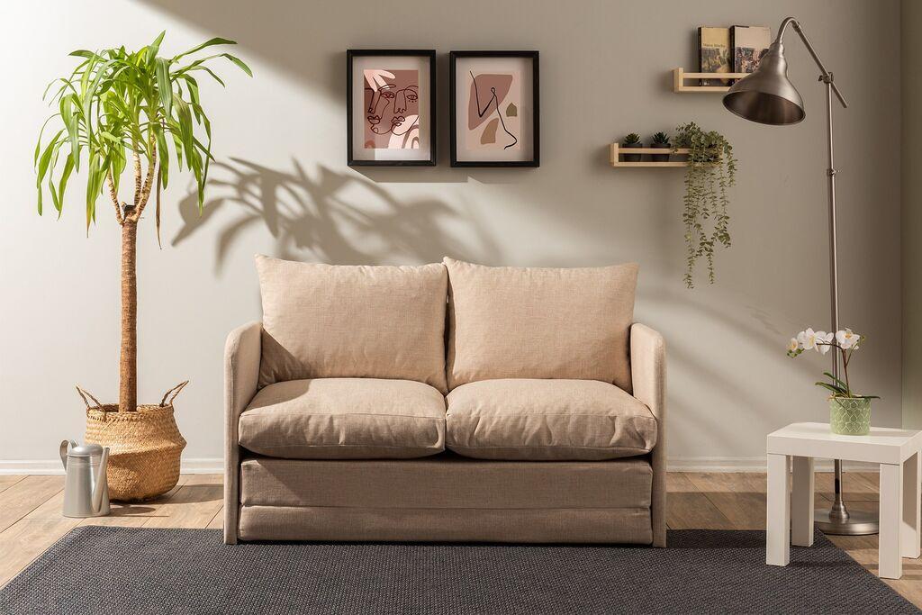 Atelier del Sofa Dvosed na razvlačenje Saga, 128 x 70 x 66 cm, Bež