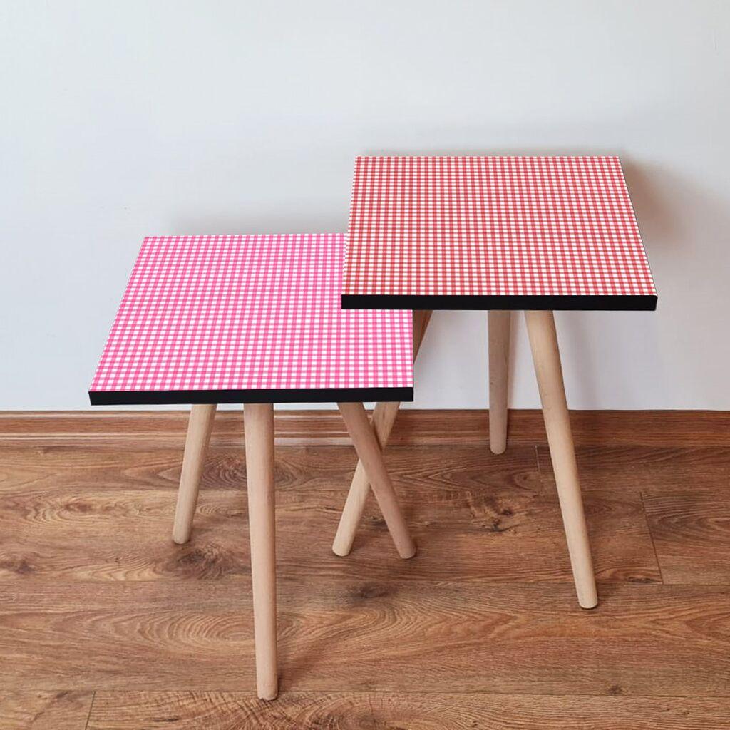 Hanah Home Set klub stočića 2Shp286, 2 komada, Šareni