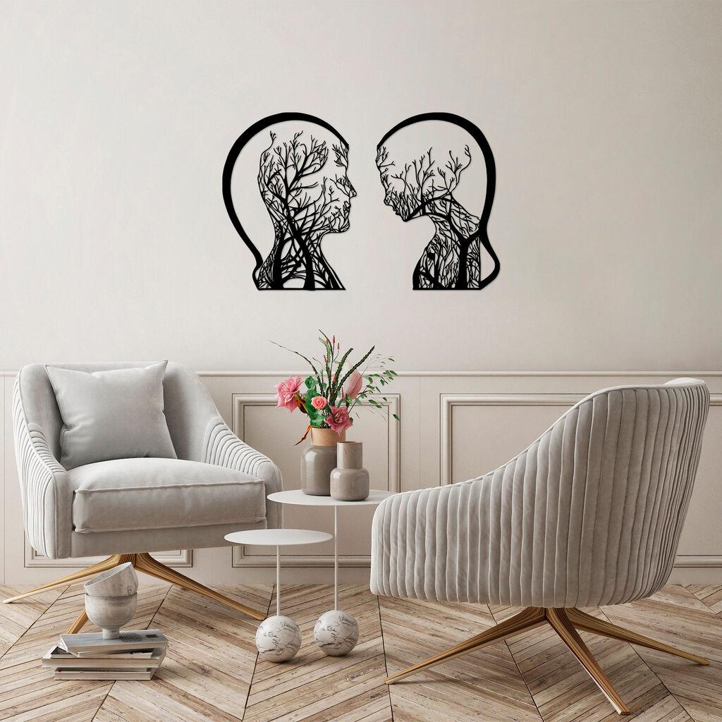 Wallity Zidna dekoracija Tree Man And Woman - 327, 52 x 70 cm,  Crna