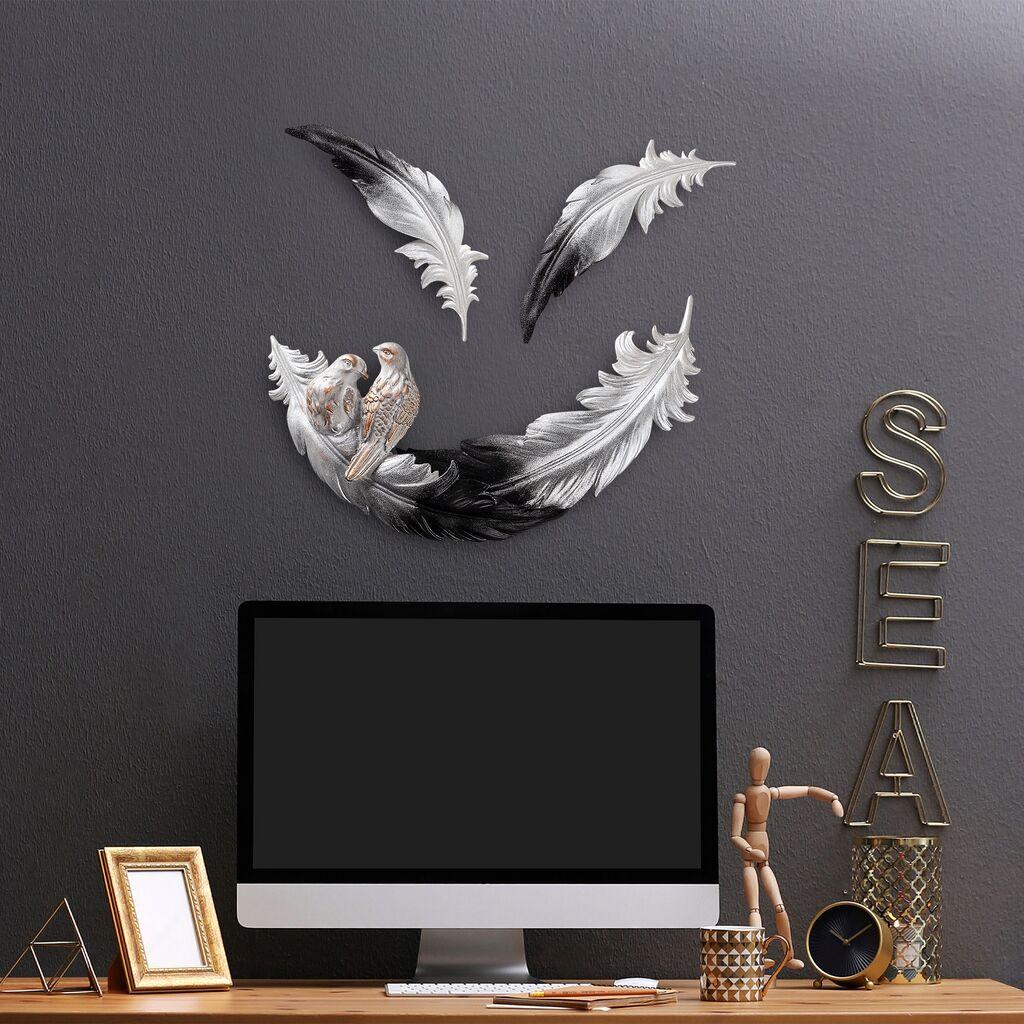 Aberto Design Set zidne dekoracije Love Birds - 1, 3 komada, Bela