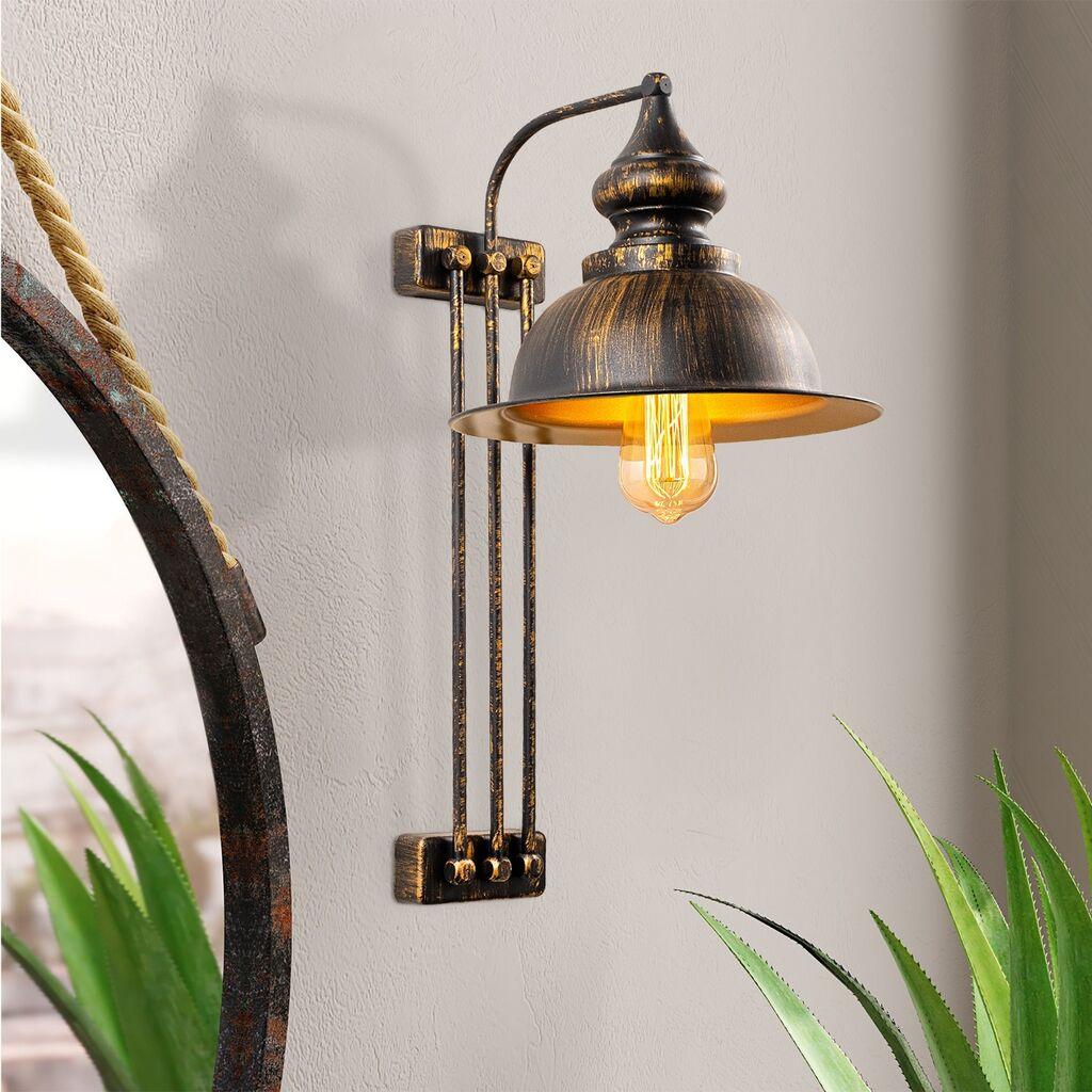 Opviq Saglam 3743 Zidna lampa, Crno-Zlatna