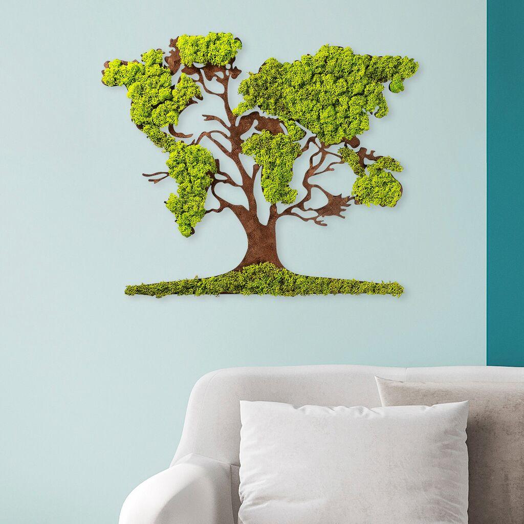 Wallity Zidna dekoracija Tree 2, 71x1x59 cm, Zelena