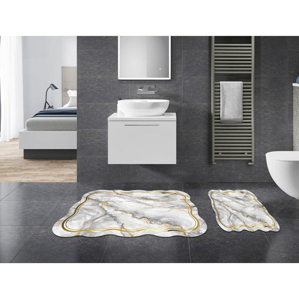L'essentiel Maison Set 2 prostirke za kupatilo Sivi