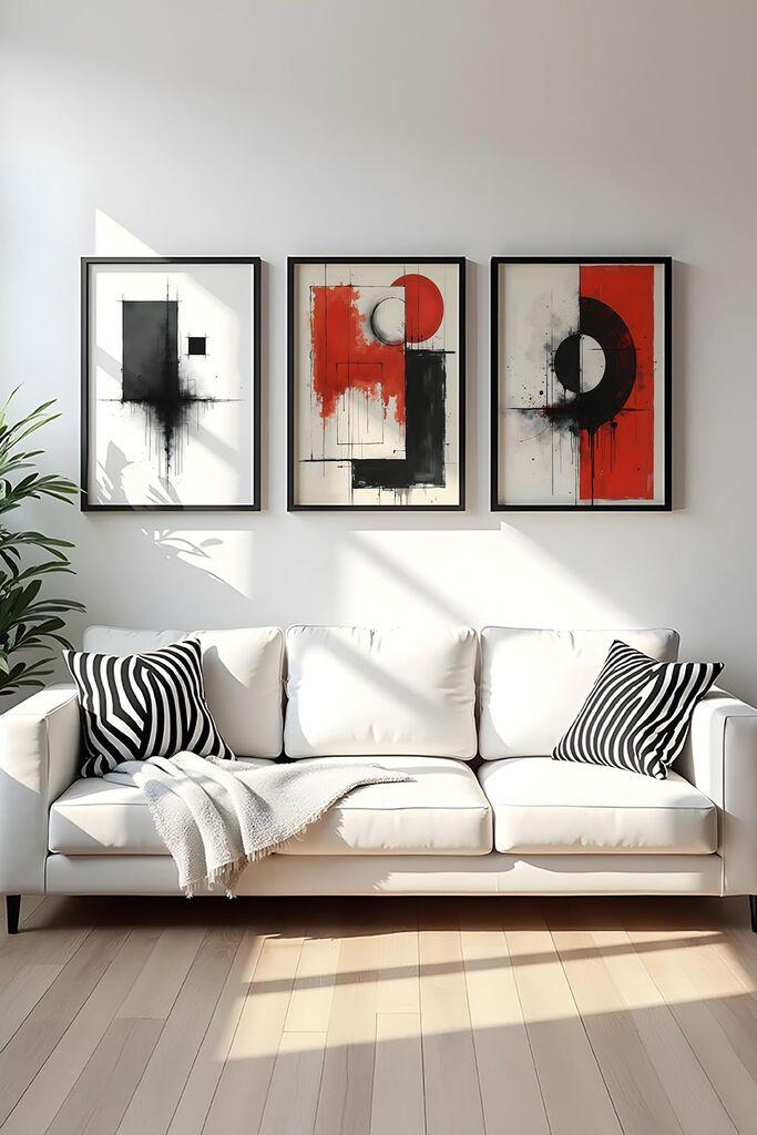 Wallity Uramljena slika Huhu441, 30x40 cm , 3 dela