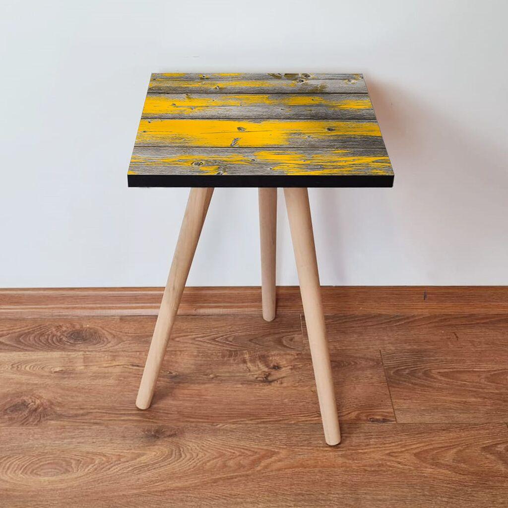 Hanah Home Klub sto Shp380, 35x42x35 cm, Sivo-žuti