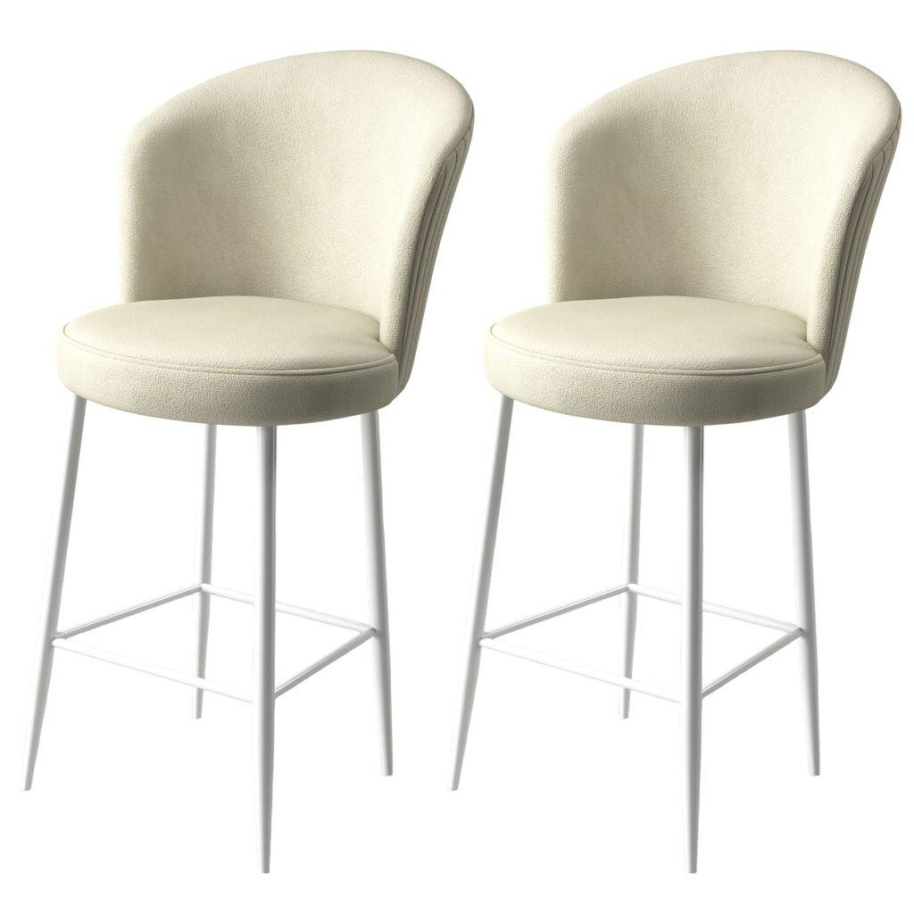 Hanah Home Set barskih stolica Fora, 2 komada, Krem-beli