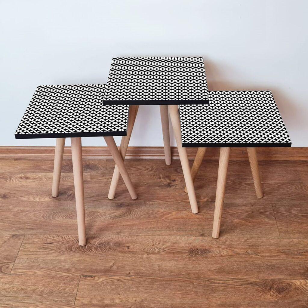 Hanah Home Set klub stočića 3Shp8, 3 komada, Šareni