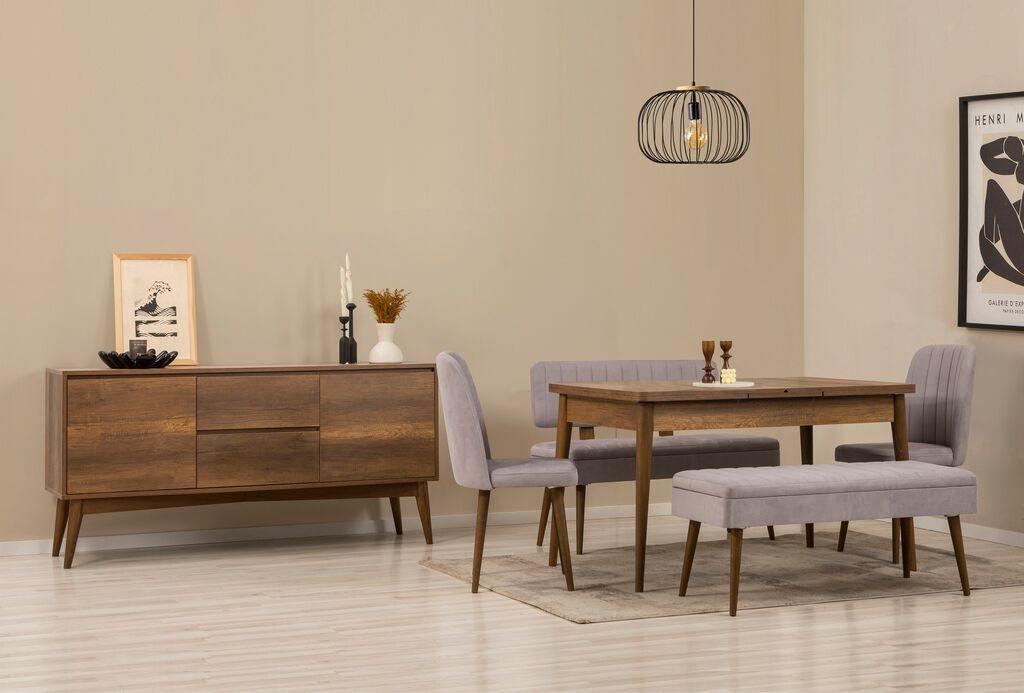 Hanah Home Trpezarijski set Vina Bench 04 0701, 6 delova, Sivi