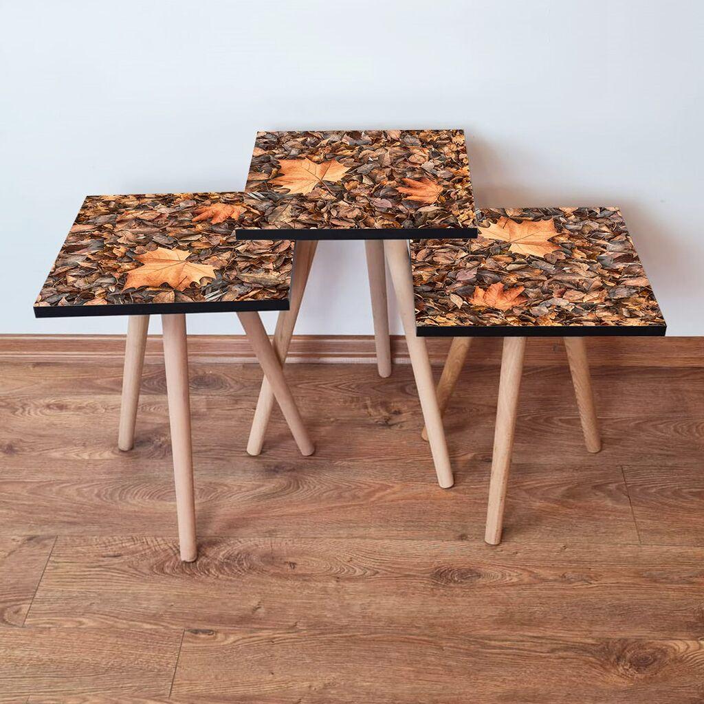 Hanah Home Set klub stočića 3Shp22, 3 komada, Šareni
