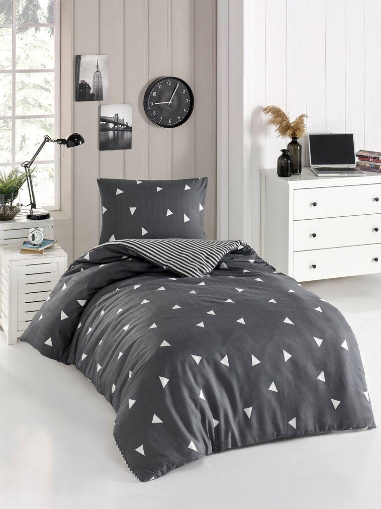 L'essentiel Maison Set Single posteljine Ucgen, 140x200cm, Antracit