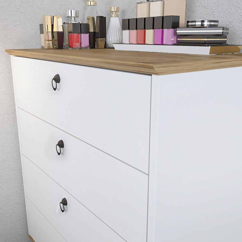 Hanah Home Komoda Sahra, 72x83,1x42 cm, Bela-hrast