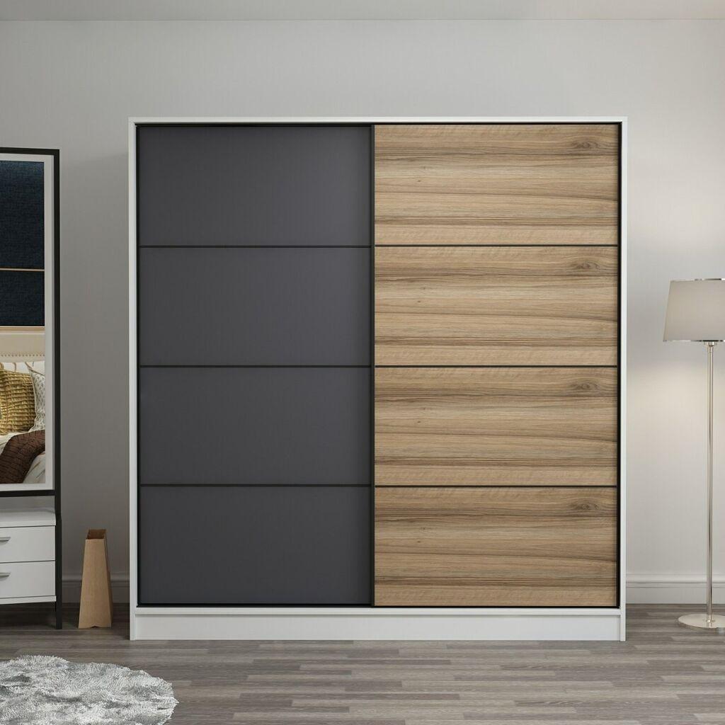 Hanah Home Garderober Kale-7152, 220x210x52 cm, Antracit-hrast